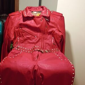 Harley Davidson Vibrant Red Studded Leather Jacket